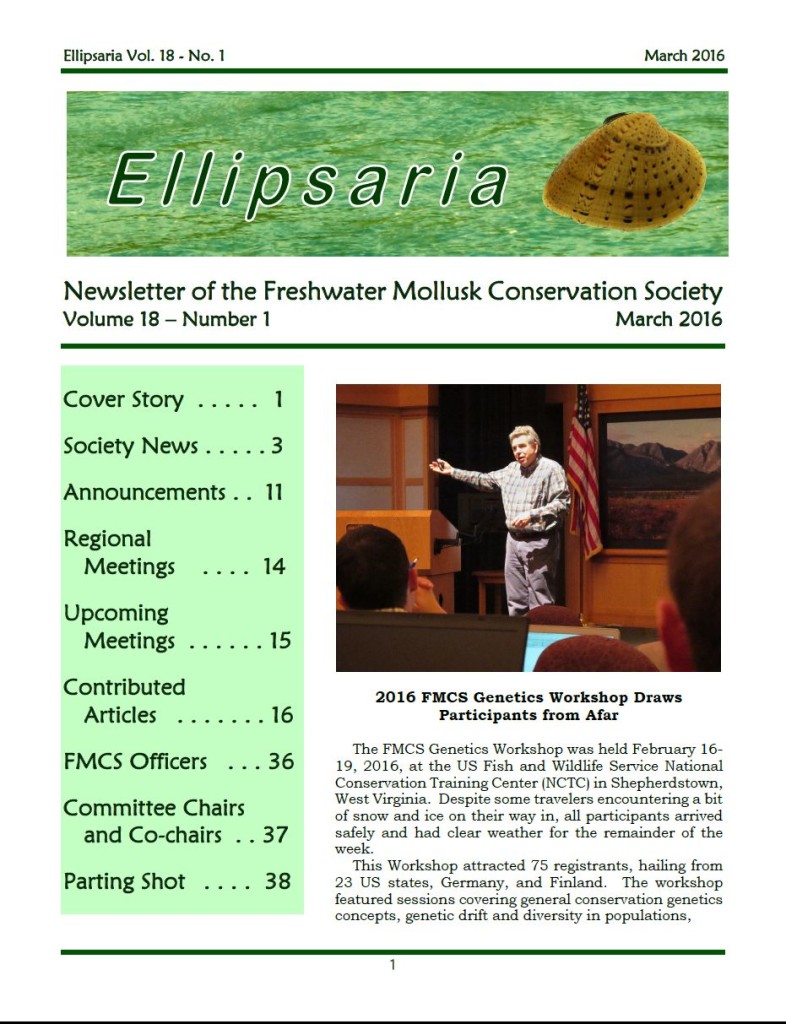 Ellipsaria Vol.18  1 2016