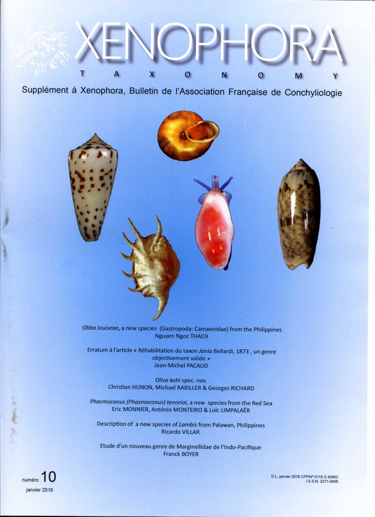 XENOPHORA Taxonomy  10  2016