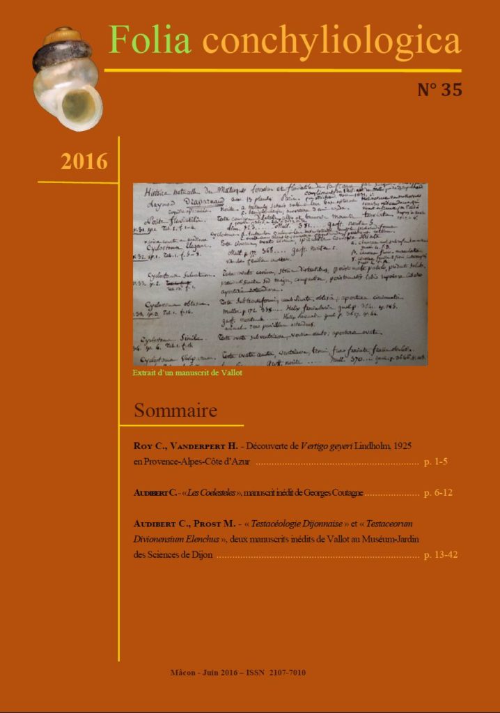 Folia Conchyliologica Vol.35, 2016